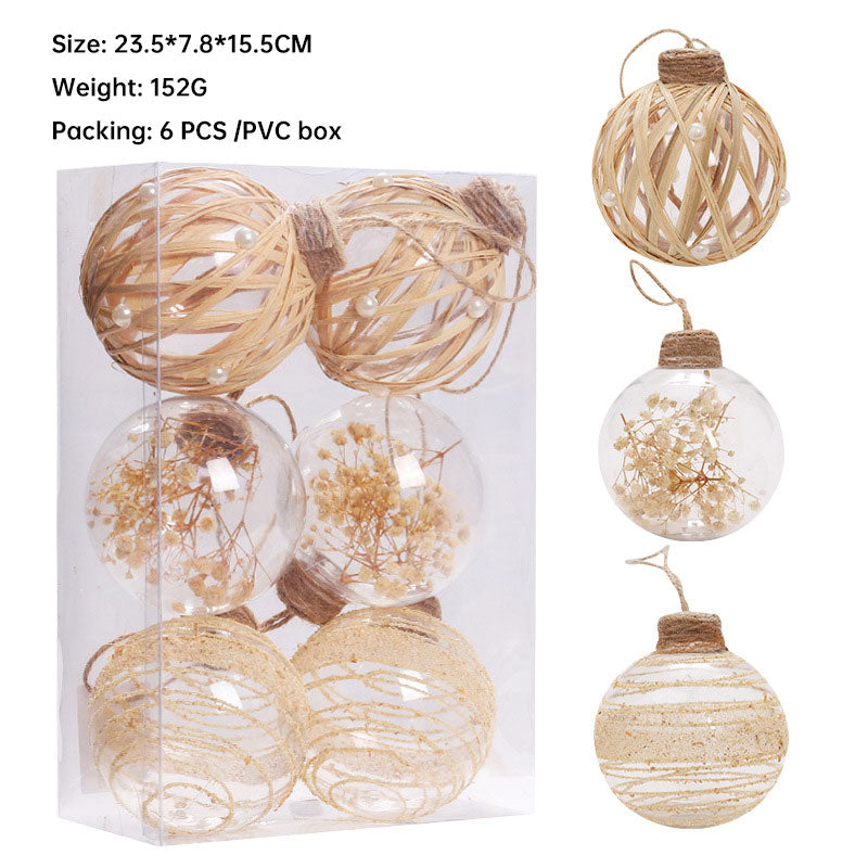 Christmas ornaments 8 CMPET transparent plant Christmas ball set Christmas tree pendant