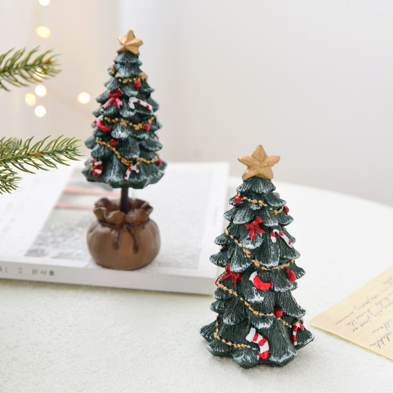 Christmas resin mini Christmas tree ornament desktop small ornament Christmas gift Christmas decoration