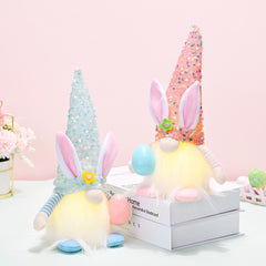 New Easter decoration with lighted sequin hat faceless doll doll Easter decoration doll