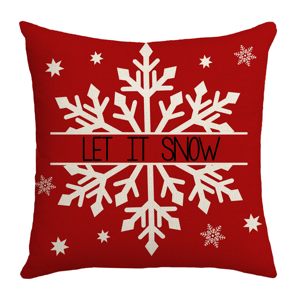Christmas Pillow Red Christmas Tree Snowflake Home Decoration Pillow Set