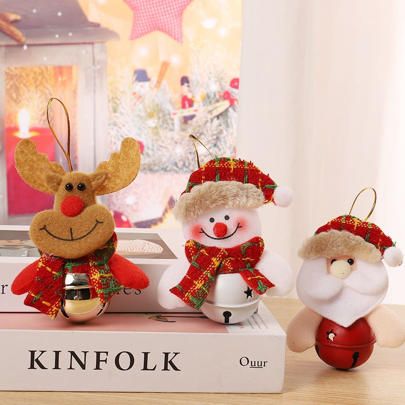 Christmas Tree Small Pendant Old Man Doll Holding Bell Christmas Day Decoration Supplies Small Gifts