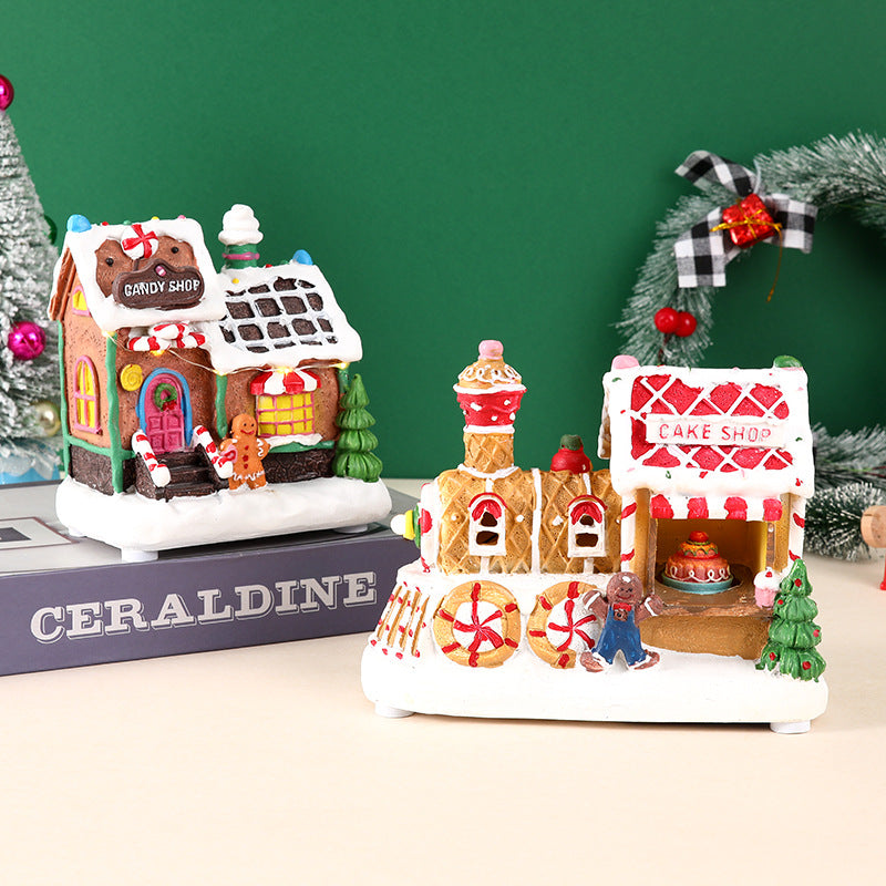 Christmas gifts, Christmas creative ornaments, electric music, glowing snow house, small house