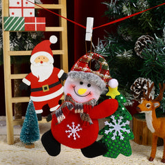 Christmas fabric ornaments Christmas tree ornaments velvet tree hugging figurines hanging gifts