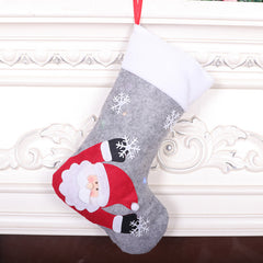 Christmas Socks Gift Bag Grey Christmas Decorative Candy Bag Christmas Tree Pendant