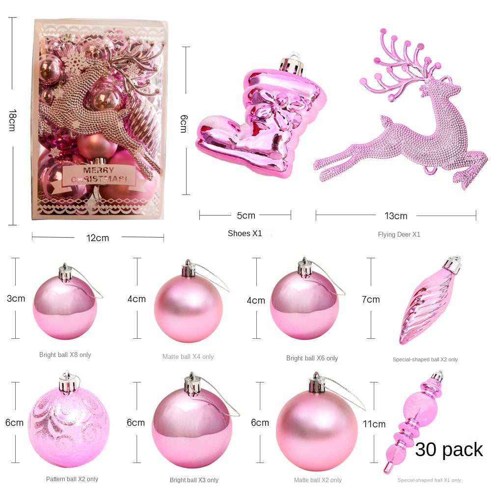 Christmas Decorations Bright Ball Gift Pack Christmas Tree Pendant Window Decoration Colorful Hanging Balls Set of 30