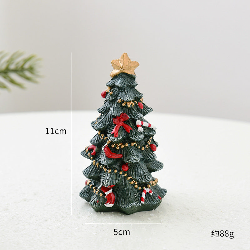 Christmas resin mini Christmas tree ornament desktop small ornament Christmas gift Christmas decoration