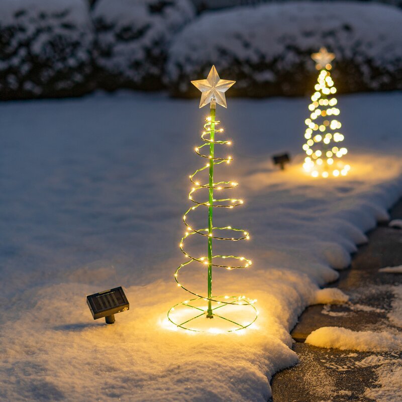 Christmas Garden Lights String Stars Christmas Tree Decorative Color Lights LED Solar Christmas Tree