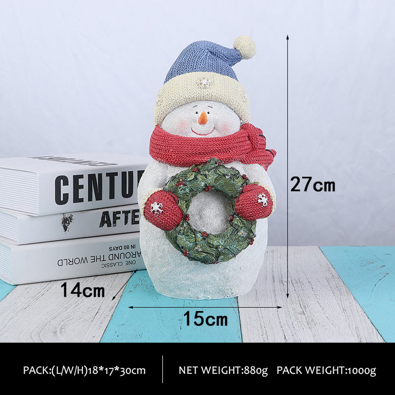 Christmas party decorations, cute Christmas snowman figurines, desktop ornaments, Christmas gifts with illuminated ambient lights