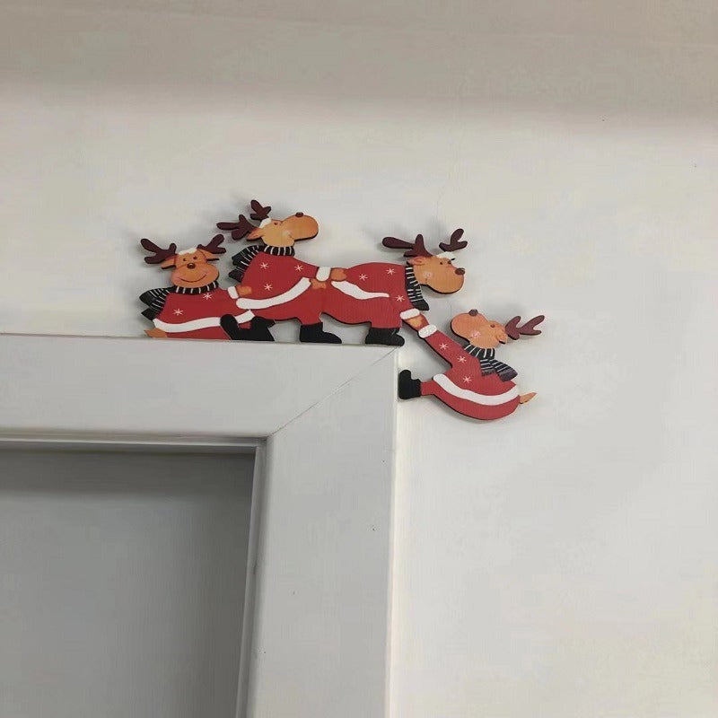 Christmas door frame decoration Christmas door corner door frame decoration