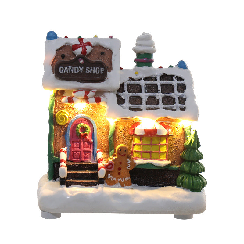 Christmas gifts, Christmas creative ornaments, electric music, glowing snow house, small house
