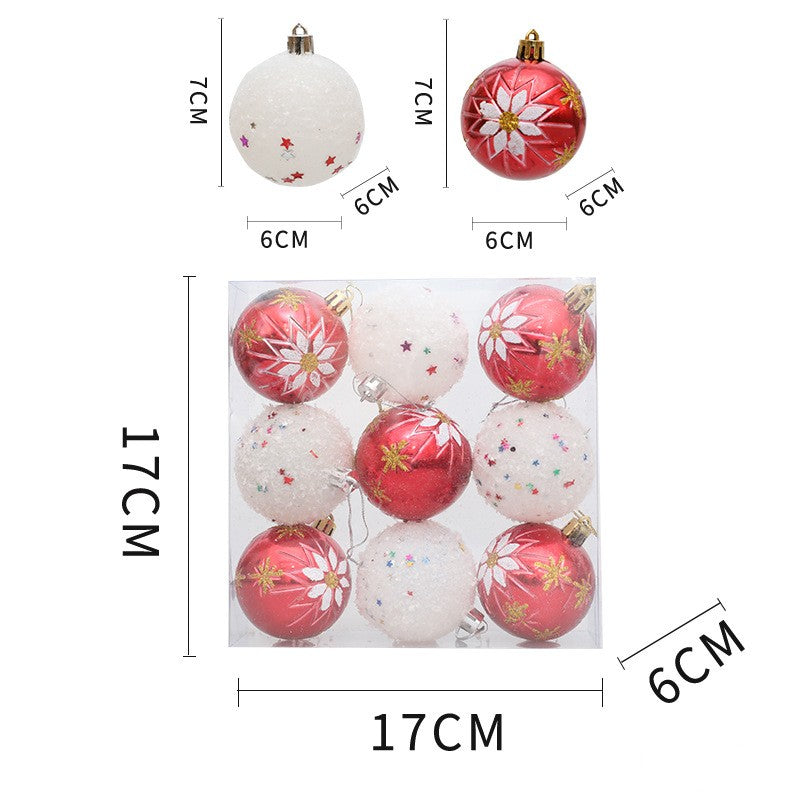 Christmas hanging ball Christmas tree decoration snowflakes five-star Christmas ball accessories combination
