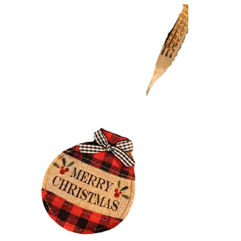Christmas Socks Knife and Fork Set Table Decoration Embroidery Christmas Props Knife and Fork Set Christmas Decoration Pendant