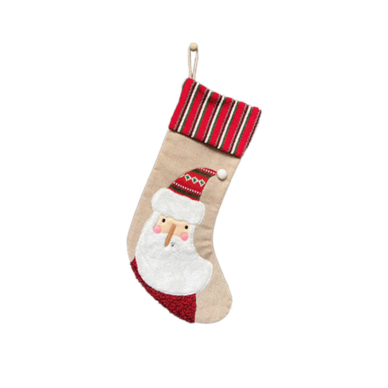 Christmas linen decorative socks snowman socks candy gift bags Christmas tree pendants
