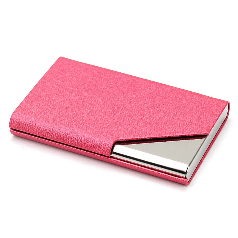 Luxury Wallet PU Leather Business ID Credit Card Holder For Women Men Fashion Brand Metal Aluminum Card Case