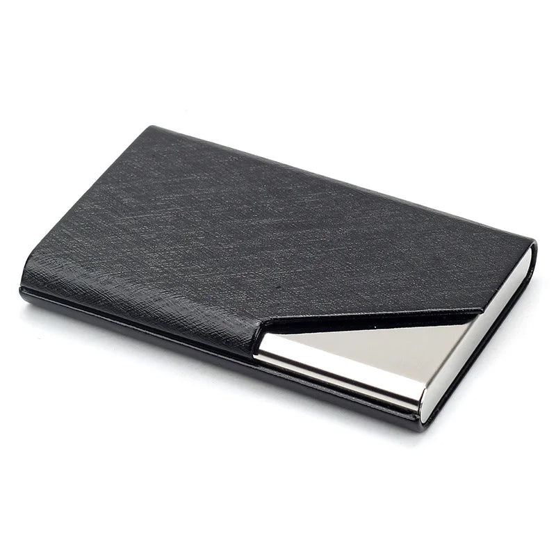 Luxury Wallet PU Leather Business ID Credit Card Holder For Women Men Fashion Brand Metal Aluminum Card Case