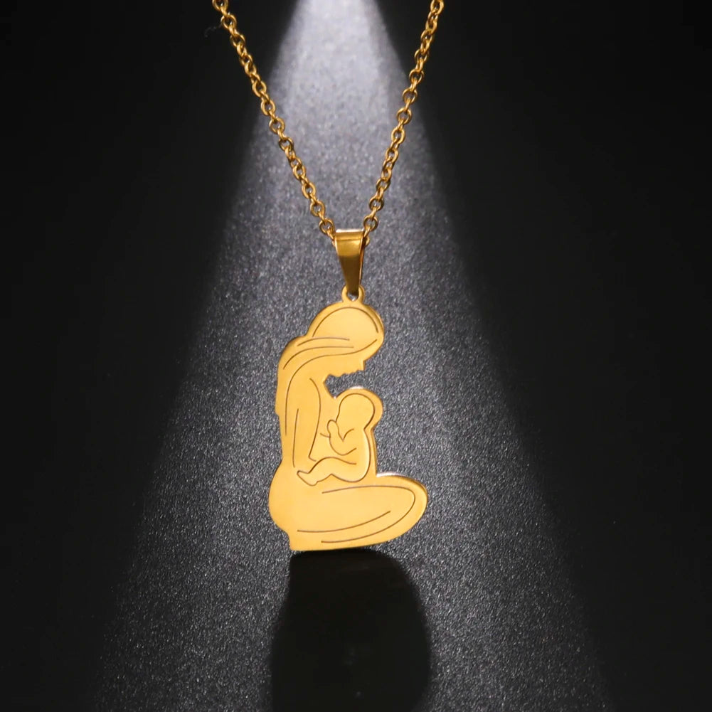 Mother Day Necklace Mom Family Baby New Born Gift