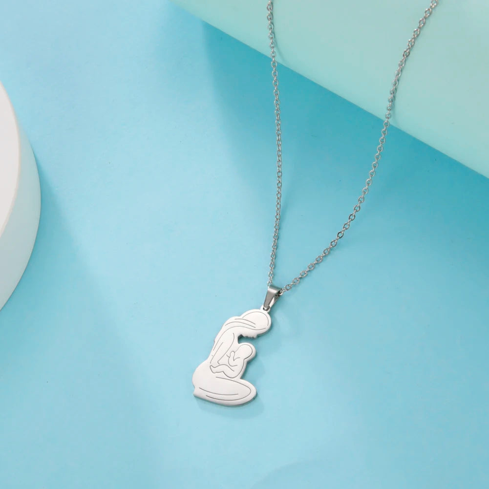 Mother Day Necklace Mom Family Baby New Born Gift