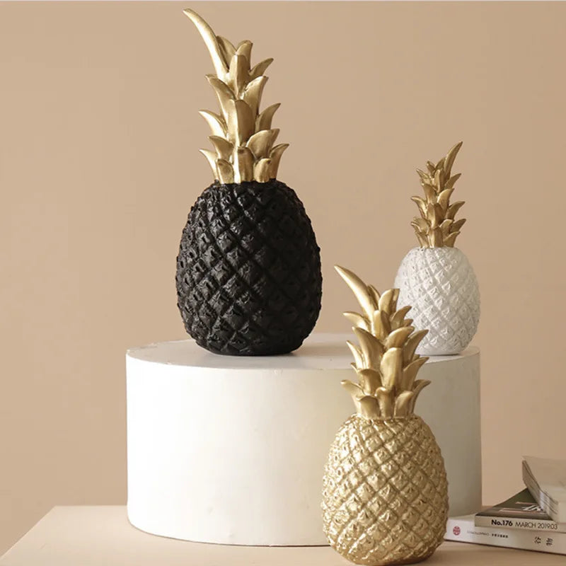 Gold Pineapple Craft Decoration Creative Nordic Fruit Pineapple Ananas Shape Home Living Room Porch Model Bedroom Desktop Decor