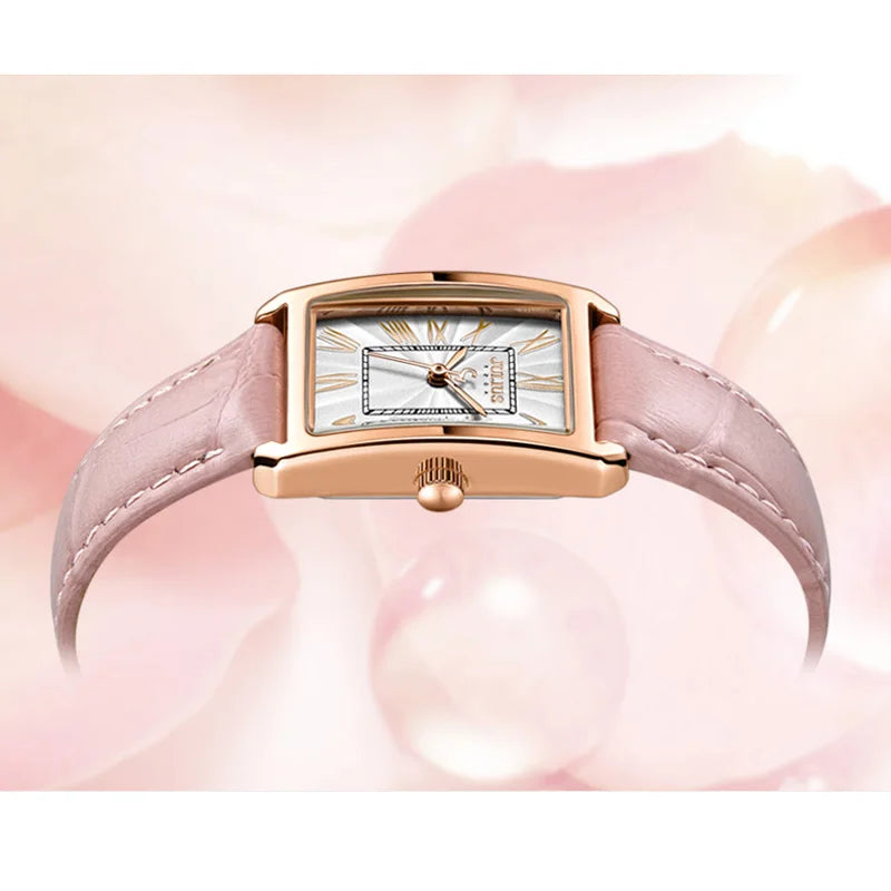Julius Retro Classic Lady Women's Watch Japan Quartz Elegant Fashion Hours Clock Real Leather Bracelet Girl Birthday Gift Box