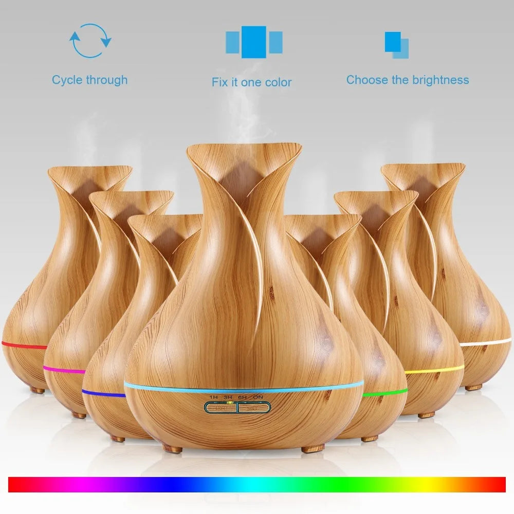 Essential Oil Diffuser Mist Maker Fogger 500ML Large Capacity Ultrasonic Air Humidifier with LED Lights for Home Aroma Diffuser