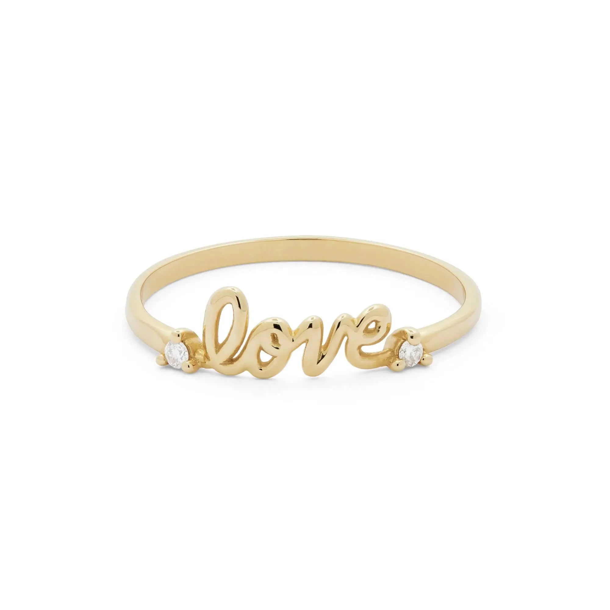 2021 Valentine's Day Gift For Lover Cute Lovely Love Letter With Sparking CZ Minimal 925 Sterling Silver Vermeil Ring