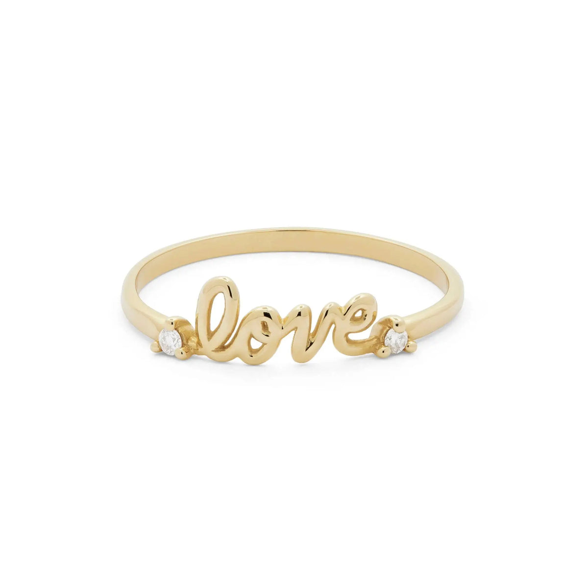 2021 Valentine's Day Gift For Lover Cute Lovely Love Letter With Sparking CZ Minimal 925 Sterling Silver Vermeil Ring