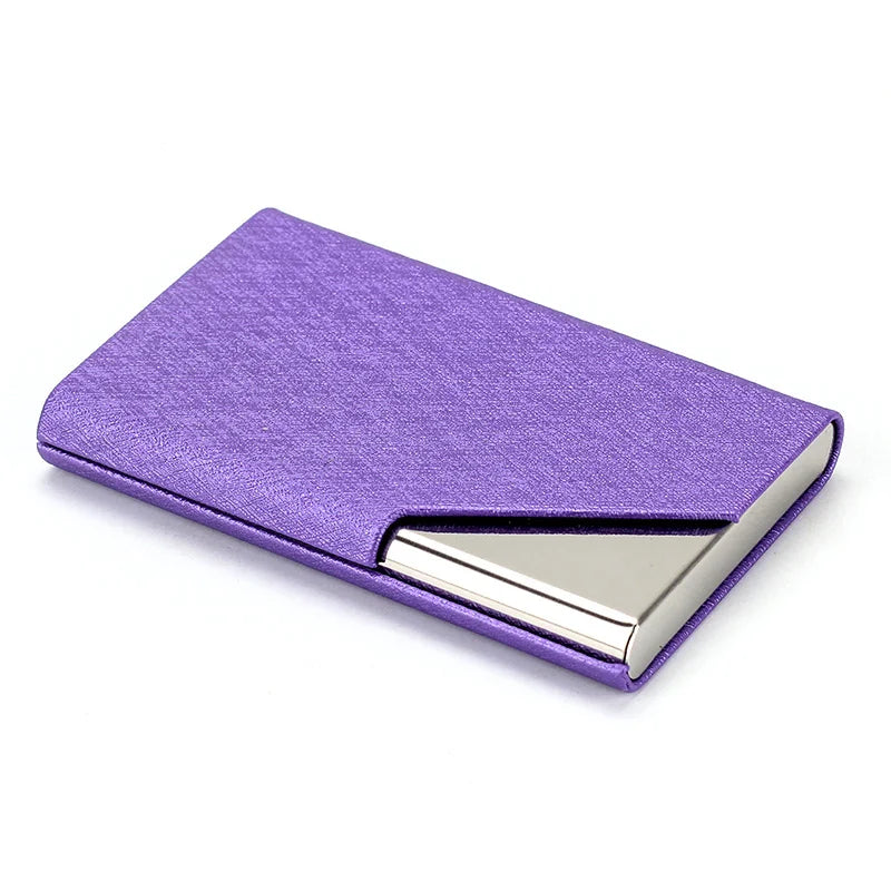 Luxury Wallet PU Leather Business ID Credit Card Holder For Women Men Fashion Brand Metal Aluminum Card Case