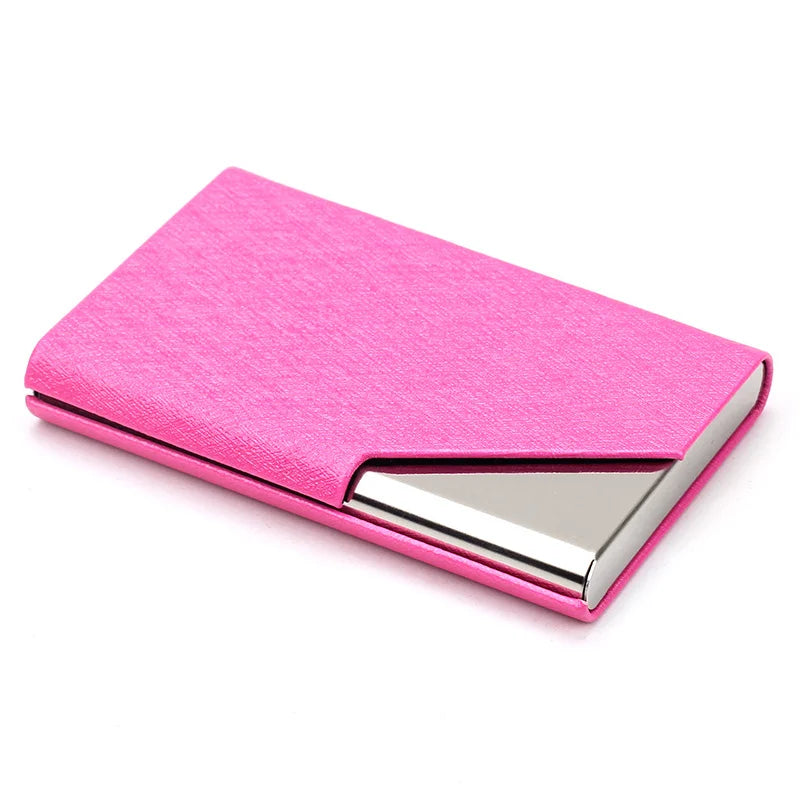 Luxury Wallet PU Leather Business ID Credit Card Holder For Women Men Fashion Brand Metal Aluminum Card Case