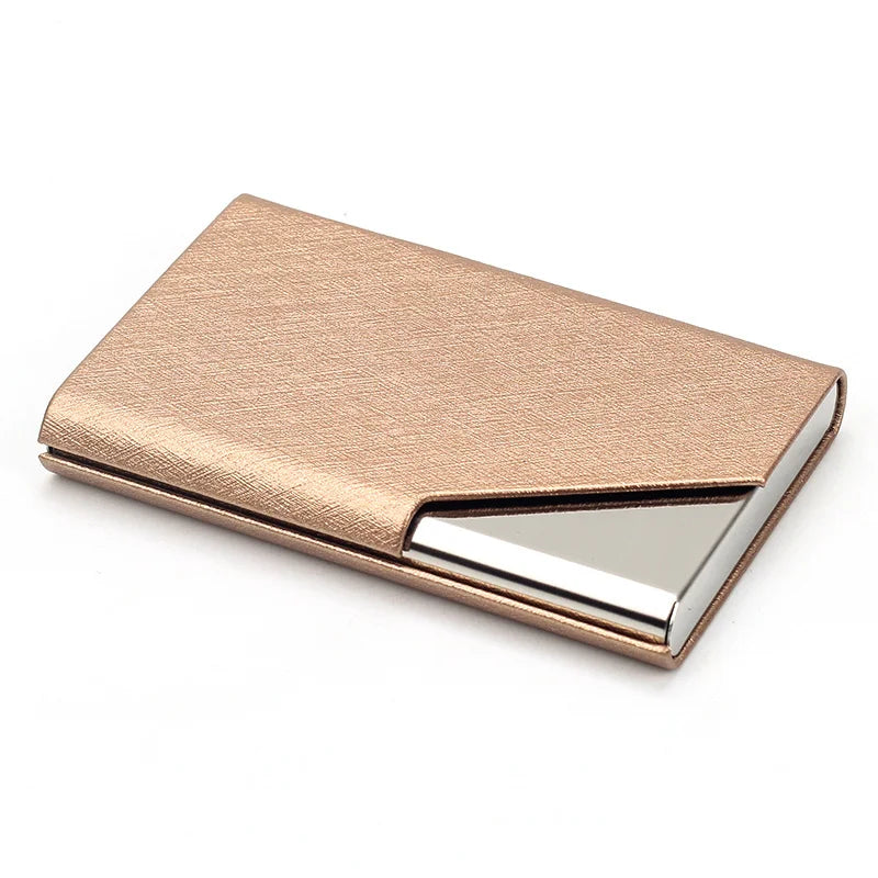 Luxury Wallet PU Leather Business ID Credit Card Holder For Women Men Fashion Brand Metal Aluminum Card Case