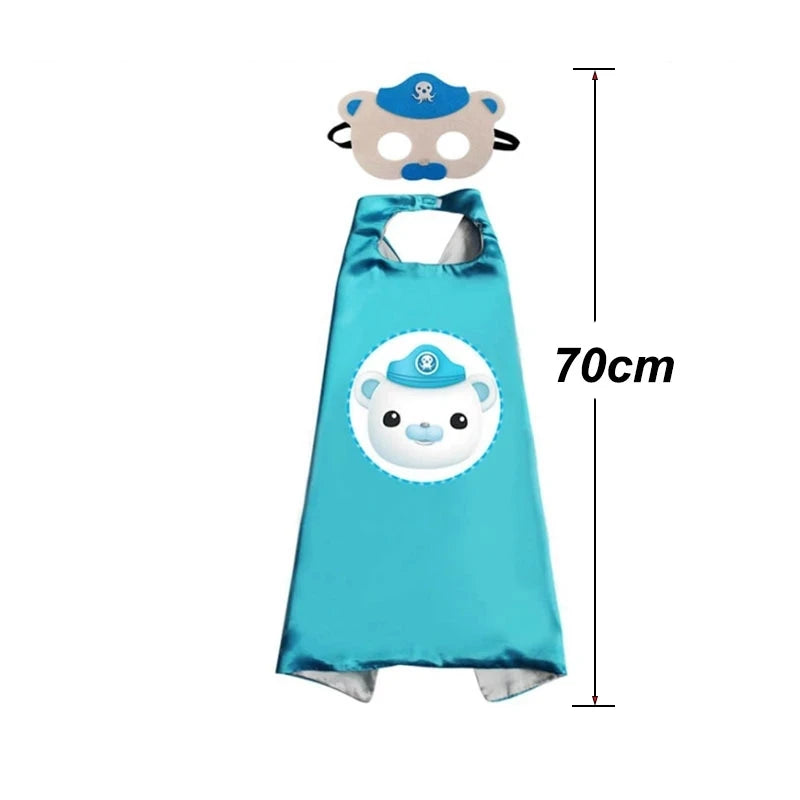 Octonauts Anime Figure Mask Toddler Halloween Role play Costumes Cape With Mask For Kwazii Barnacles Dashi Peso Cosplay Kid Gift