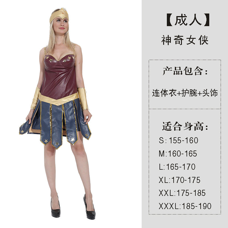 Halloween Adult Woman Costume Adult Set Adult Superhero Woman Performance Stage Costume