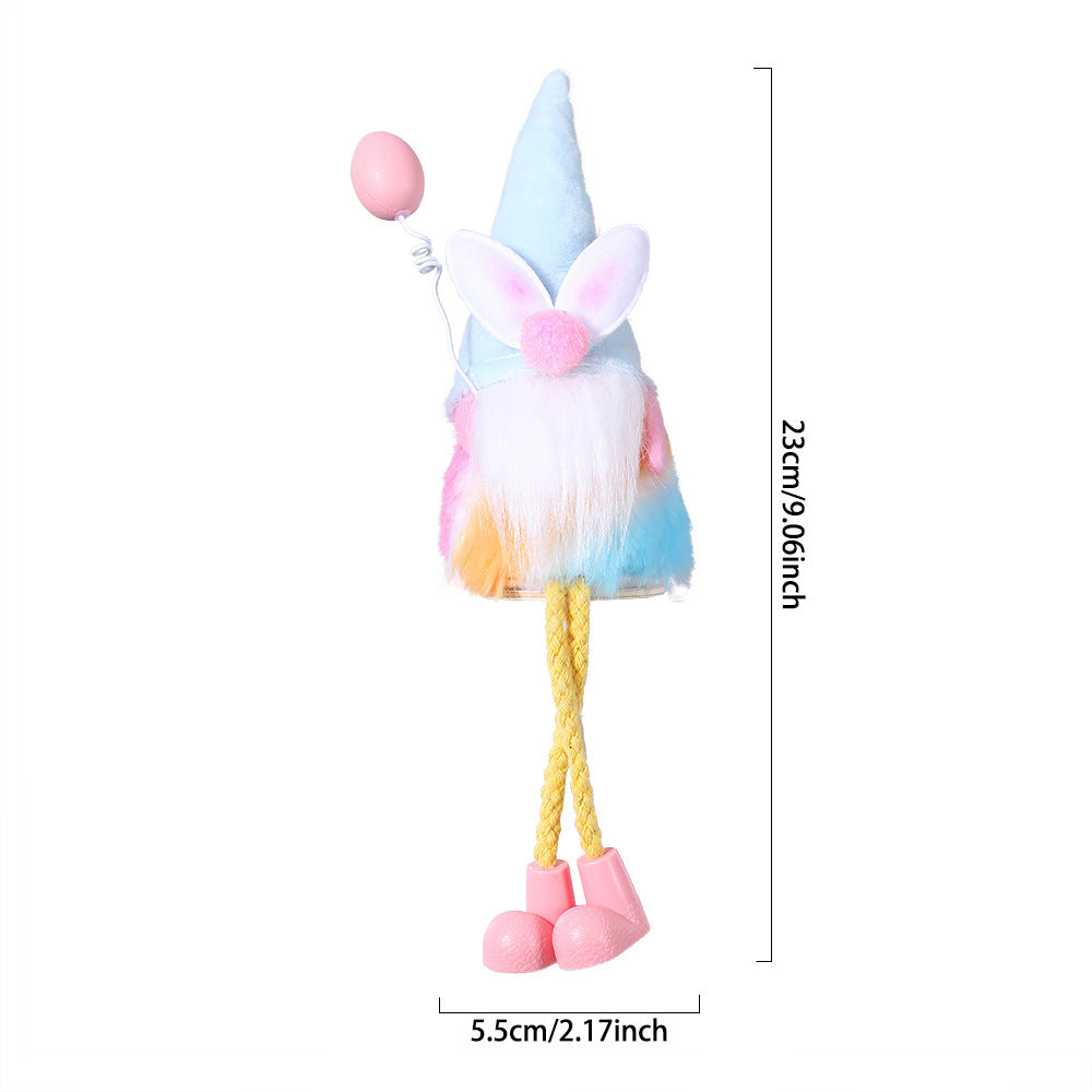 Easter Plush Floor Decoration Colorful Faceless Doll