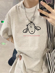Gray Half-Sleeve Pure Cotton Short-Sleeve T-Shirt for Women, 2026 Summer New Style, Loose Niche Design T-Shirt, Women's Top, Ins Style