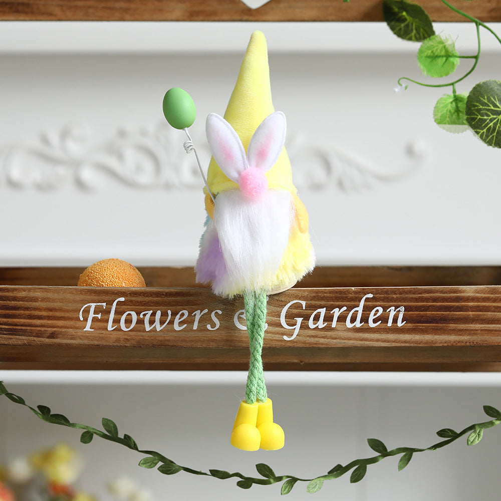 Easter Plush Floor Decoration Colorful Faceless Doll