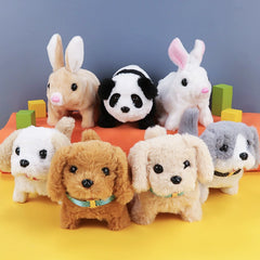 Walk and Call Stuffed Electric Panda Toy Sound Figurine Doll Kids Baby Pet Dog Toy Bunny