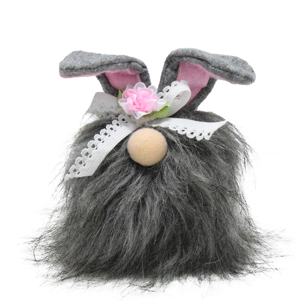 Easter Rabbit Rudolph Black Plush Cute Rabbit Ears Faceless Doll