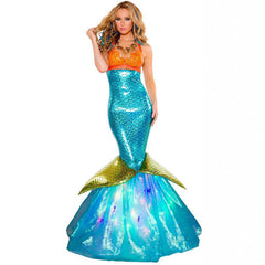 Halloween Costume Adult Mermaid Cosplay Costume Princess Dress Sexy Chest-Wrapped Evening Dress Ds Performance Costume