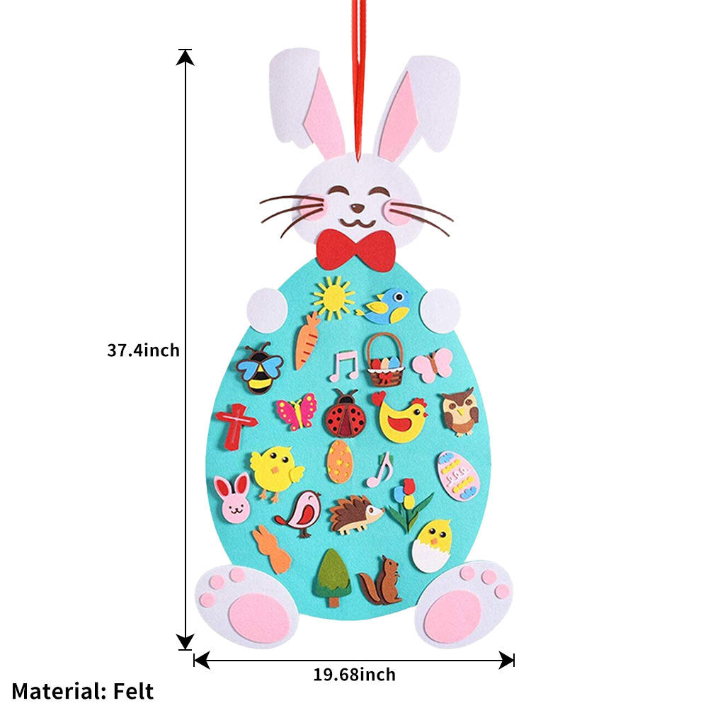 Felt Easter Bunny Creative Education Wall Stickers Holiday Pendant Felt Products