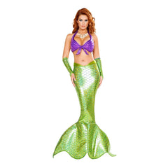 Halloween Costume Foreign Trade Adult Mermaid Princess Dress Cosplay Costume Sexy Chest-Wrapped Performance Evening Dress