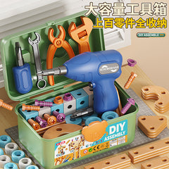 Screw-Twisting Toy Children's Repair Toolbox Boys' Educational Hands-On Detachable Assembly Electric Drill Screwdriver Set