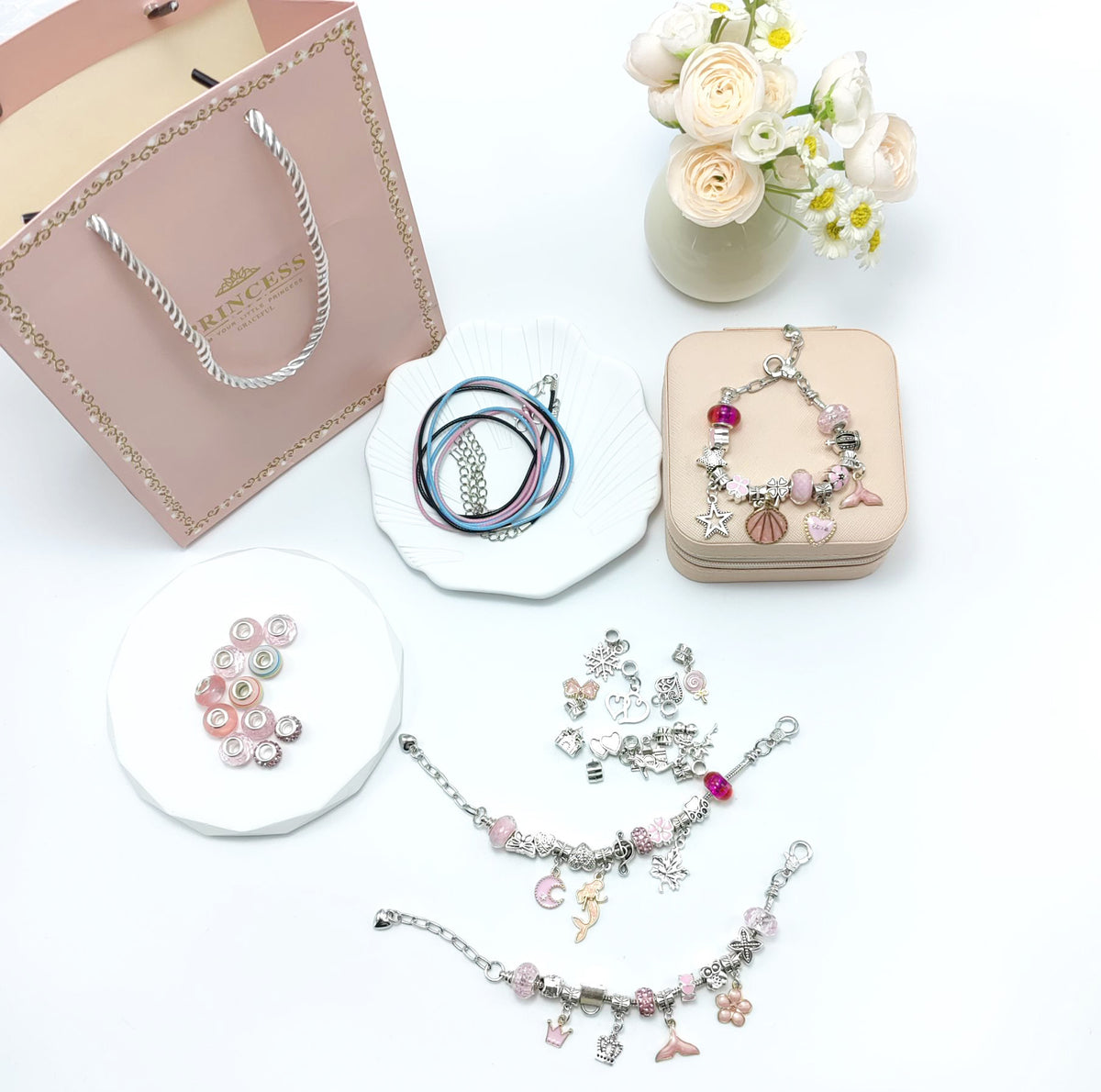 Children's Birthday Gifts for Girls, Girls' Toys, 6-8 Year Old Little Girls' Jewelry Box, 9-12 DIY Bracelet Jewelry