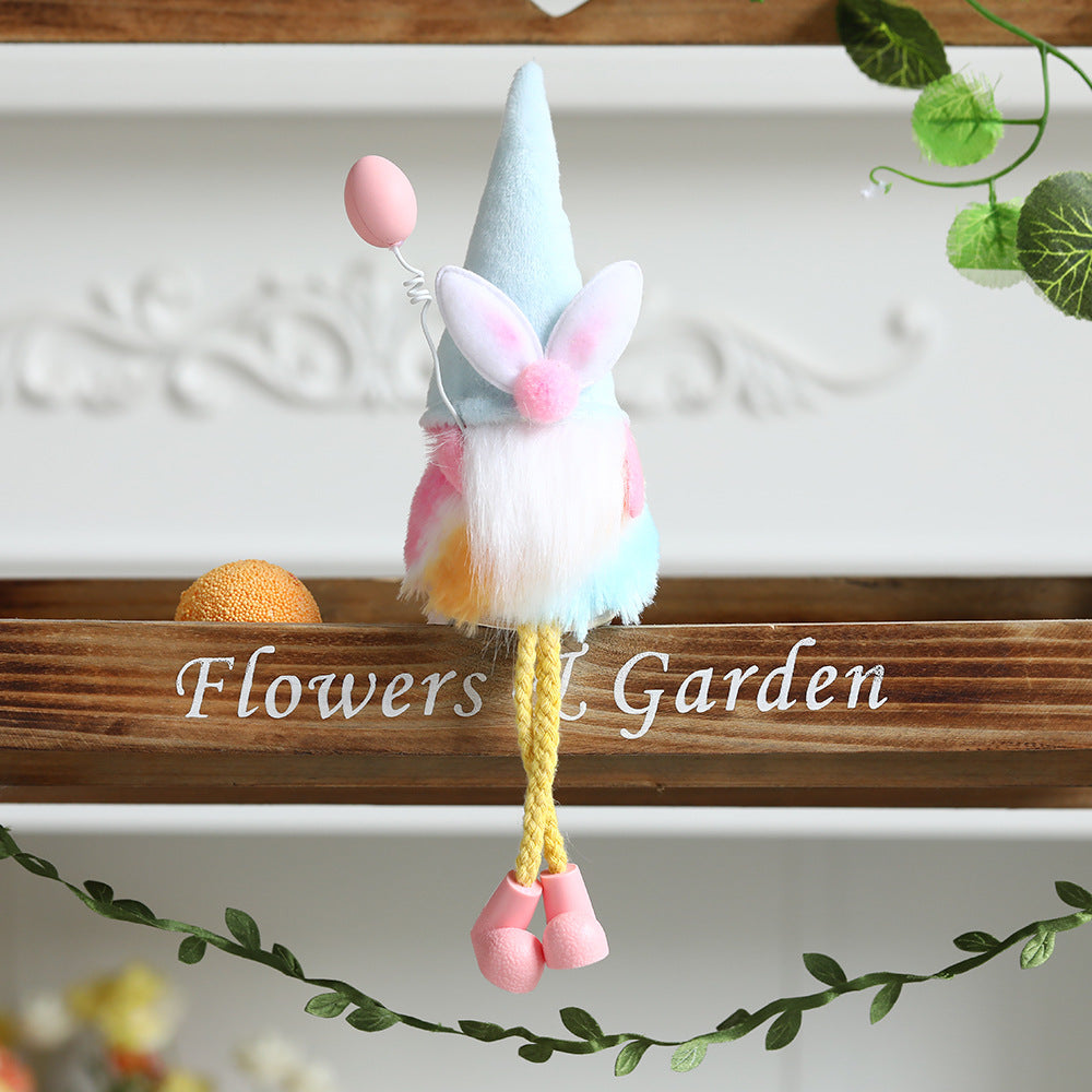 Easter Plush Floor Decoration Colorful Faceless Doll