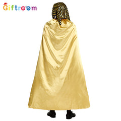 Halloween Holiday Party Egyptian Pharaoh Queen Cosplay Costume Gold Cloak Stage Performance Props Costumes