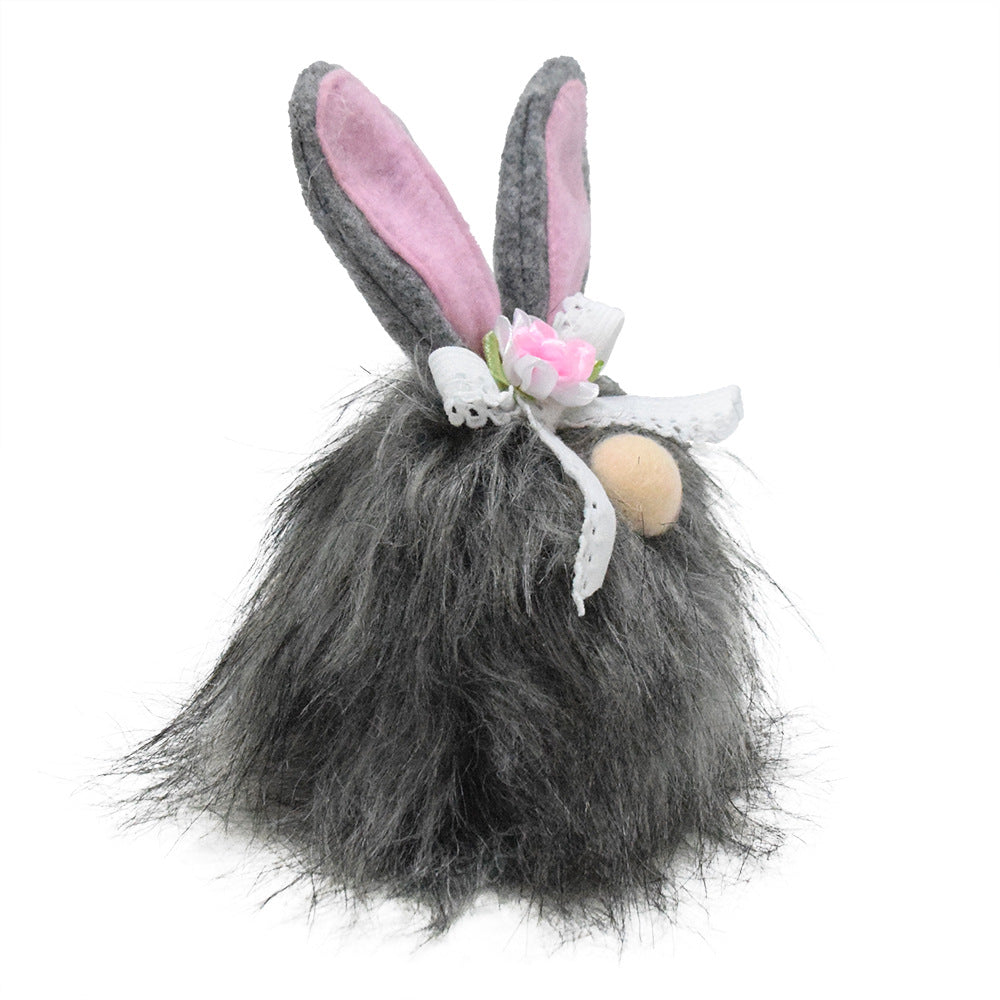 Easter Rabbit Rudolph Black Plush Cute Rabbit Ears Faceless Doll