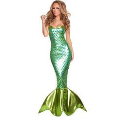 Halloween Costume Adult Mermaid Cosplay Costume Princess Dress Sexy Chest-Wrapped Evening Dress Ds Performance Costume