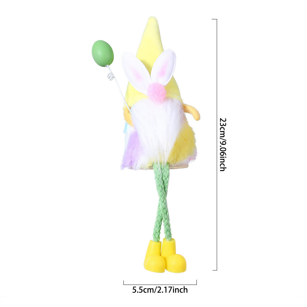Easter Plush Floor Decoration Colorful Faceless Doll
