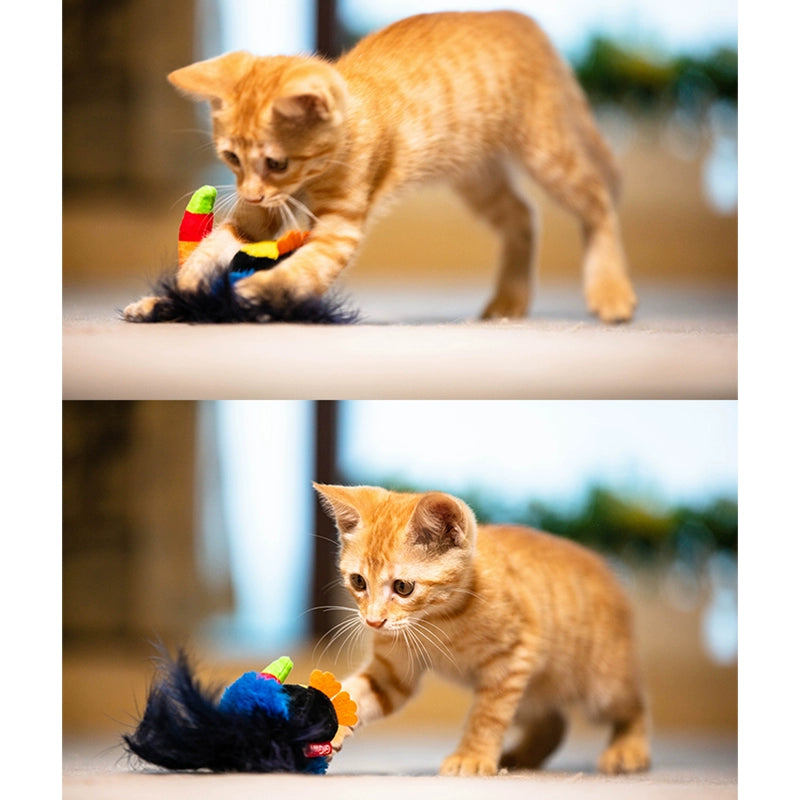 Cat Toy Artificial Bird Mouse Sound Relieving Stuffy Cat Self-Hi Handy Gadget Stuffed Cat Teaser