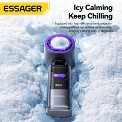 Essager Mini Fan Rechargeable Strong Wind 100 Gear Wind Speed Electric Fan Digital Display Adjustable Turbo Portable Outdoor Han