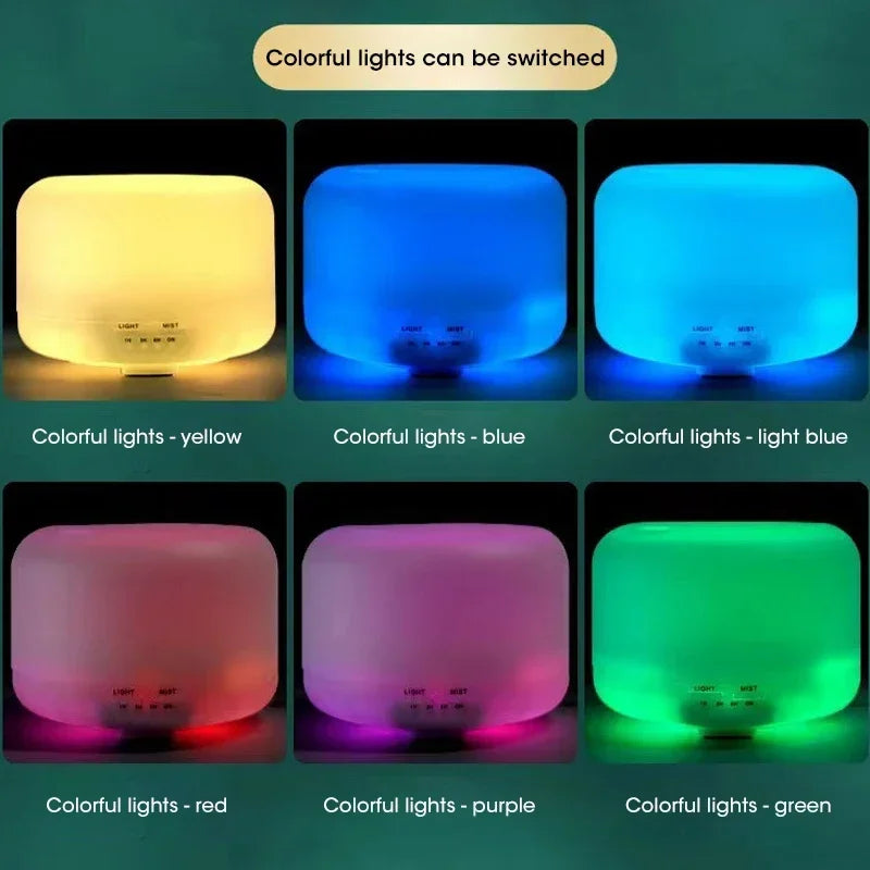 500ML Air Humidifier Essential Oil Diffuser Aroma Diffuser With Colorful Night Lights USB Humidifier Mini-Size Humidifier