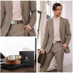 Mens Belt Genuine Leather Luxury Belt Metal Automatic Alloy Buckle Fashion Ratchet Belts for Men Cowhide High Quality Belt